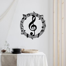 Wallity Musical 2 Escultura de Pared Negra de Metal